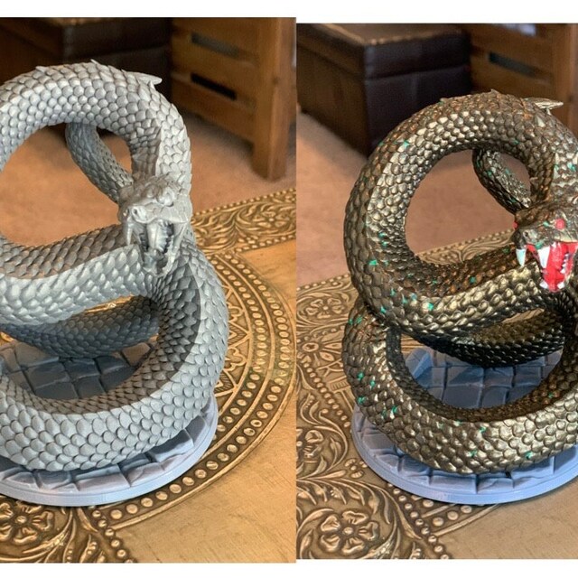 Giant Snake Serpent | Premium 3D Printed Tabletop Miniatures 28mm to 100mm  | dnd 20835