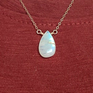 Turquoise Drop Pendant Sterling Silver Necklace plated in Rhodium