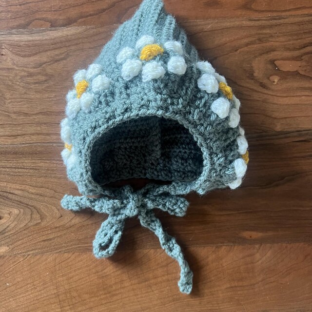 フルール クロッシェ ボンネット パターン - フラワーボブル ピクシー