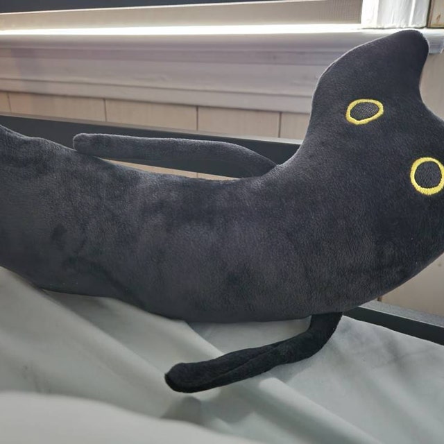 Nigel the Black Cat Plushie Toy Black Cat Stuffed Animal 