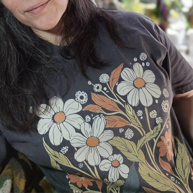 T-shirt uomo blu fiori di fiordaliso natura maglietta donna grafica