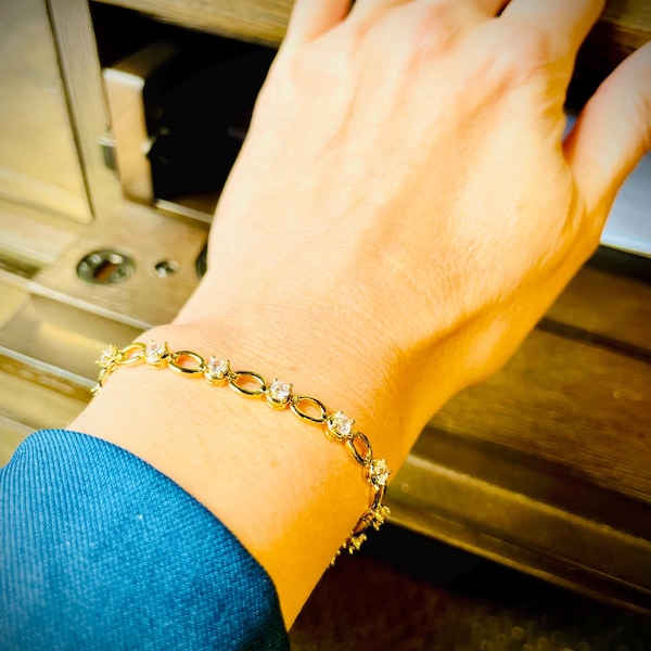 Tennis Bracelet, Diamond Tennis Bracelet, CZ Tennis Bracelet, Dainty