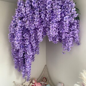 Idyllic Ghirlanda Di Fiori Artificiali Viola – Stile Rustico Per Porta, Finestra O Matrimonio – Diametro 50 Cm
