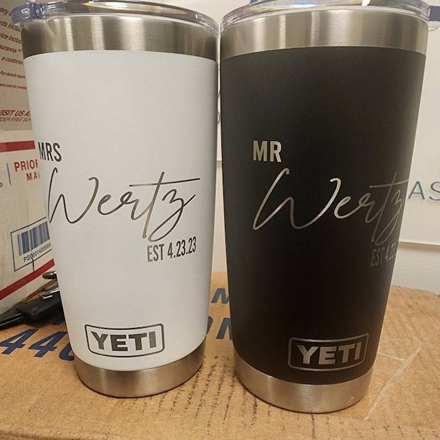 Mr. & Mrs. Personalized Engraved YETI Tumblers – Sunny Box