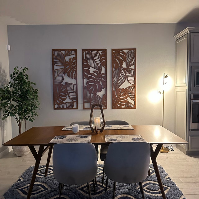 Set di 3 gabbiani, in legno, marrone, decorazione da parete, 3