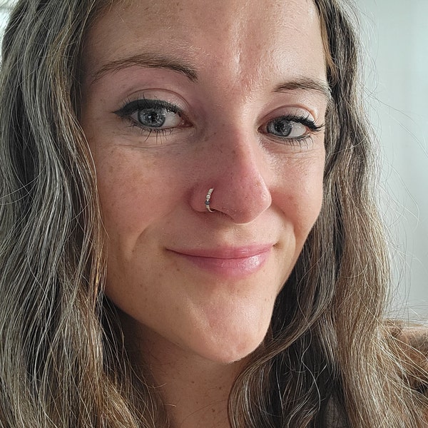 14k Gold Nose Hoop, Boho Nose Ring, Dainty Nose Ring, Septum Hoop ...