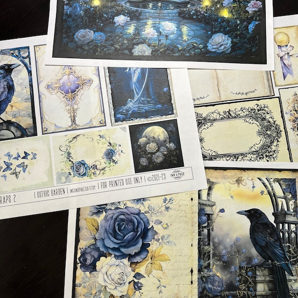 Gothic Garden Junk Journal Printable Kit Vintage Digital Download Dark ...