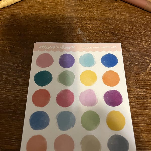 Swatch Stickers Circle Paint Swatch Stickers - Hand Drawn Planner Stickers - Etsy