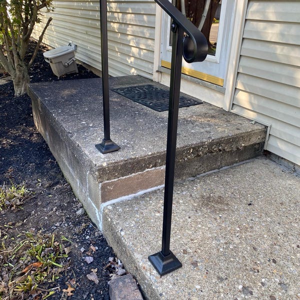 Single Post Ornamental Hand Rail 1 or 2 Step Railing for Stairs Steel ...