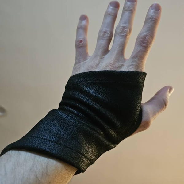 Brown Medieval Assassin Gloves Costume Fingerless Gauntlet Fantasy ...