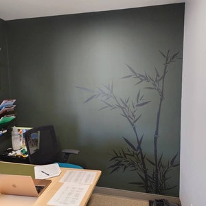 Farfalle su bambù adesivo in 6 dimensioni – Wall Sticker Wall Sticker, 71_grau, 229 x 120 cm