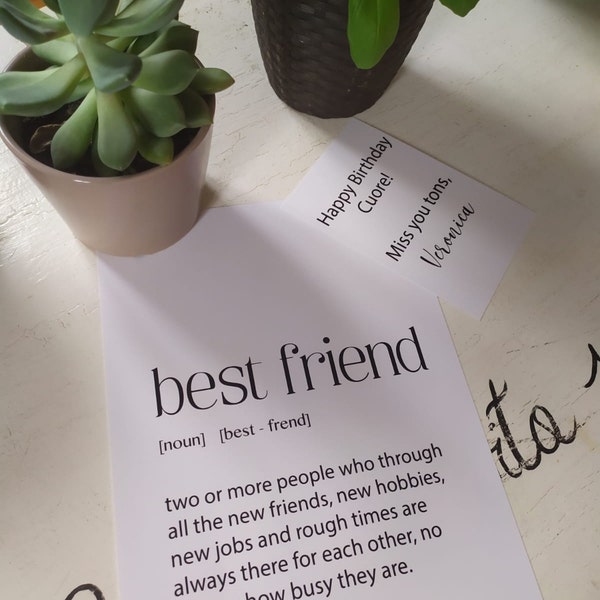 Best Friend Definition Print Heartfelt Gift for Birthdays, Christmas