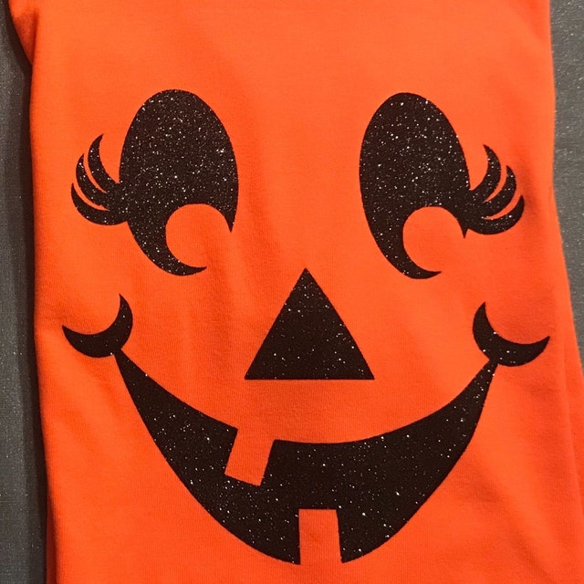 Ma Croix Womens Graphic Print Jack-O-Lantern Smile Orange Pumpkin