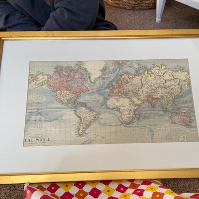 Digital World Map Printable. High Resolution World Map Poster. Antique ...