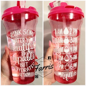 Loving making these water bottles!! Fun Fact. . . Finding fonts is just  about my favorite thing ever:). 💗🧡🤍💦💧