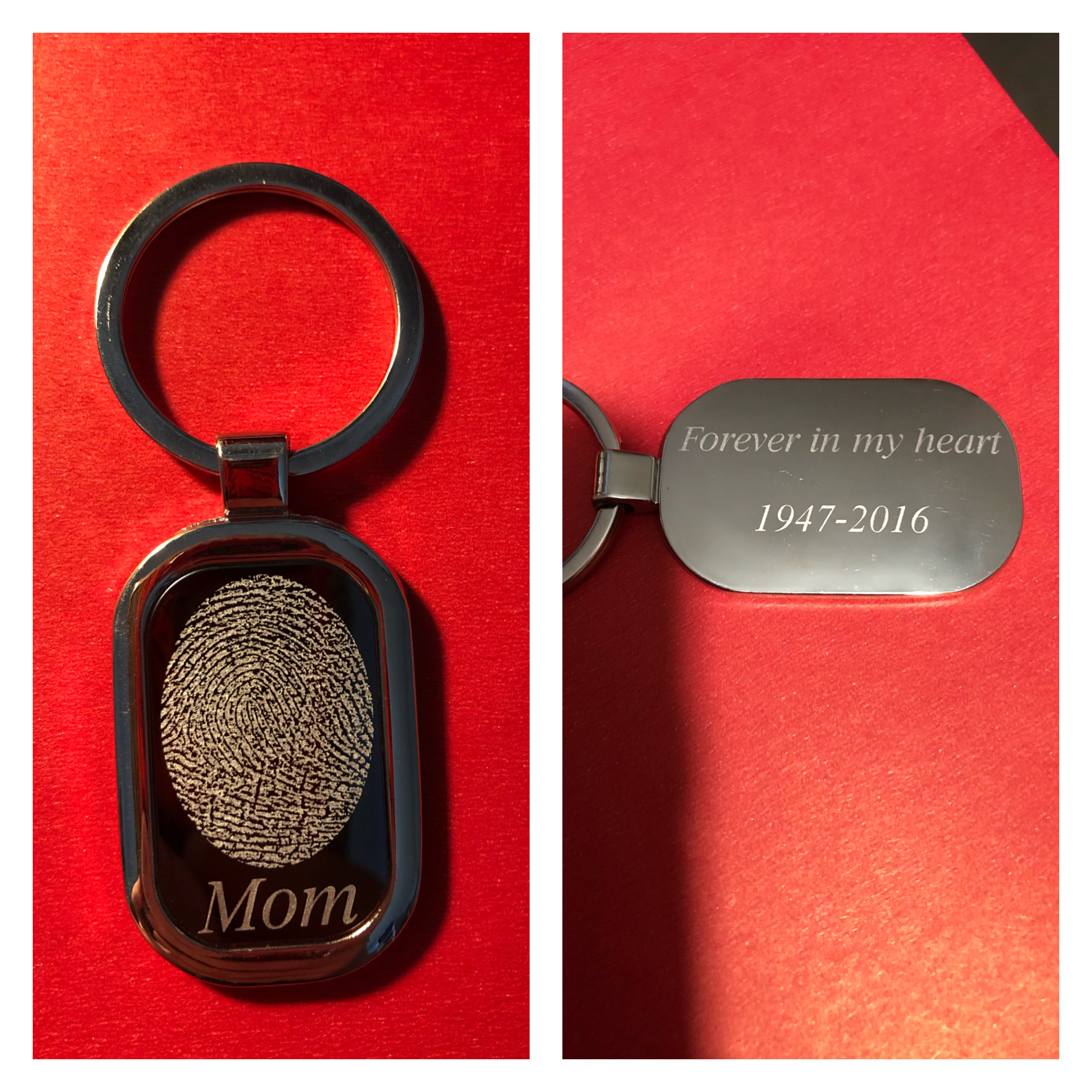 Personalized Name Keychain Custom Handwriting Key chain Engraved Fingerprint Keychain Memorial Keychain Personalized Jewelry
