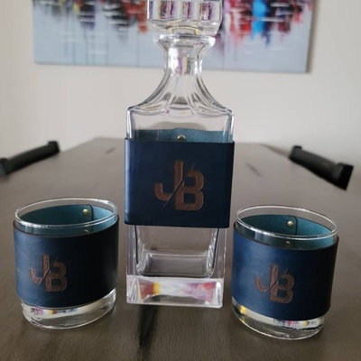 Personalized Whiskey Decanter Set, Bar Cart Decor, Custom Engraved ...