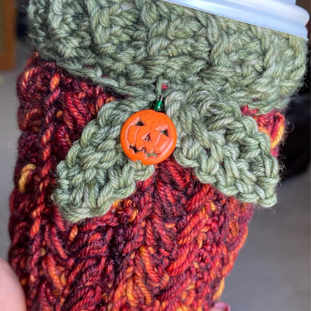 A customer's finished Wheat Stitch Pumpkin Spice Crochet Trio Pattern