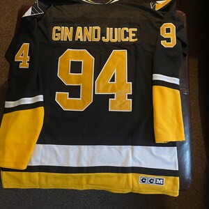 JordansSecretStuff Snoop Dogg Gin and Juice Pittsburgh Hockey #94 Music Jersey Custom Throwback 90's Retro Music Jersey 2XL