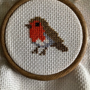 Robin Cross Stitch Kit Beginners Counted Cross Stitch Mini Kit DIY  Decorations Cute Bird Needlepoint 