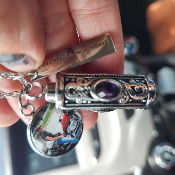 XIUDA Crystal Cremation Urn Necklace - Stainless Steel Memorial Pendant For Ashes - Flower Design Keepsake Jewelry
