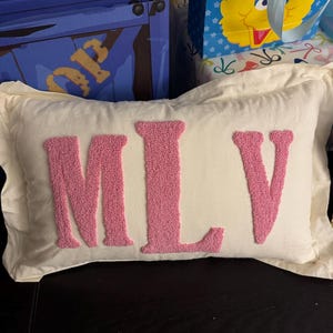 Personalized Nursery Name Pillow Cover with Punch Needle Embroidery, Kid Room Decor, Baby Room Decor, Dorm Room Pillow, Slumber Party Gift