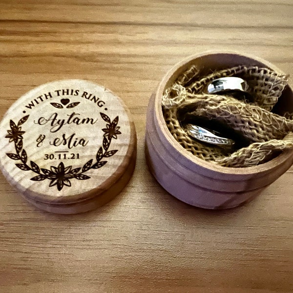 Ring Box Wood - Round Ring Box - Wedding Ring Boxes for Ceremony ...