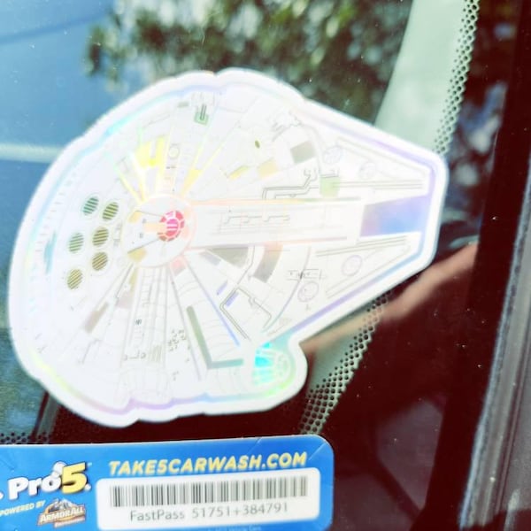 Millenium Ring Sticker Millennium Falcon Holographic Sticker: Star Wars Vinyl Decal - Etsy