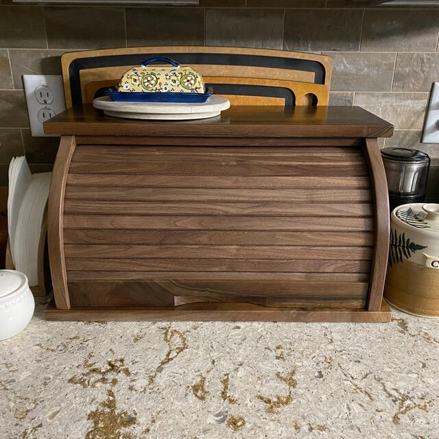 Bread Box, Walnut W/clear Satin Finish - Etsy