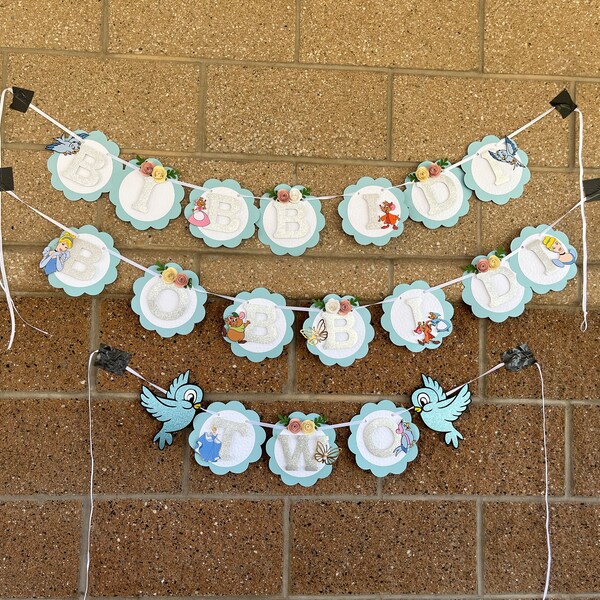 Bibbidi Bobbidi Boo Cinderella | Happy Birthday Banner | Cinderella ...