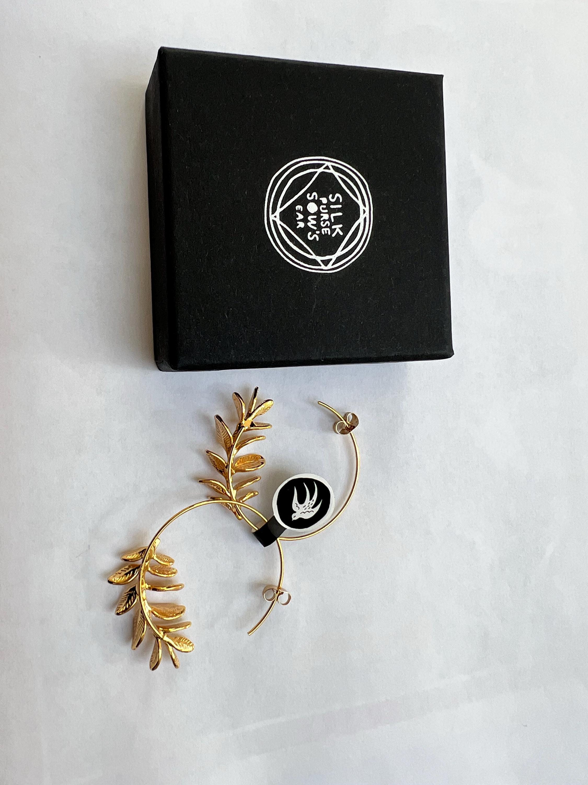 RosmarinBlatt Ohrringe, Gold Silber Blatt Ohrringe, Realistische Zweig Zweig Ohrringe, Geschenk für die beste Freundin, 30. Geburtstagsgeschenk