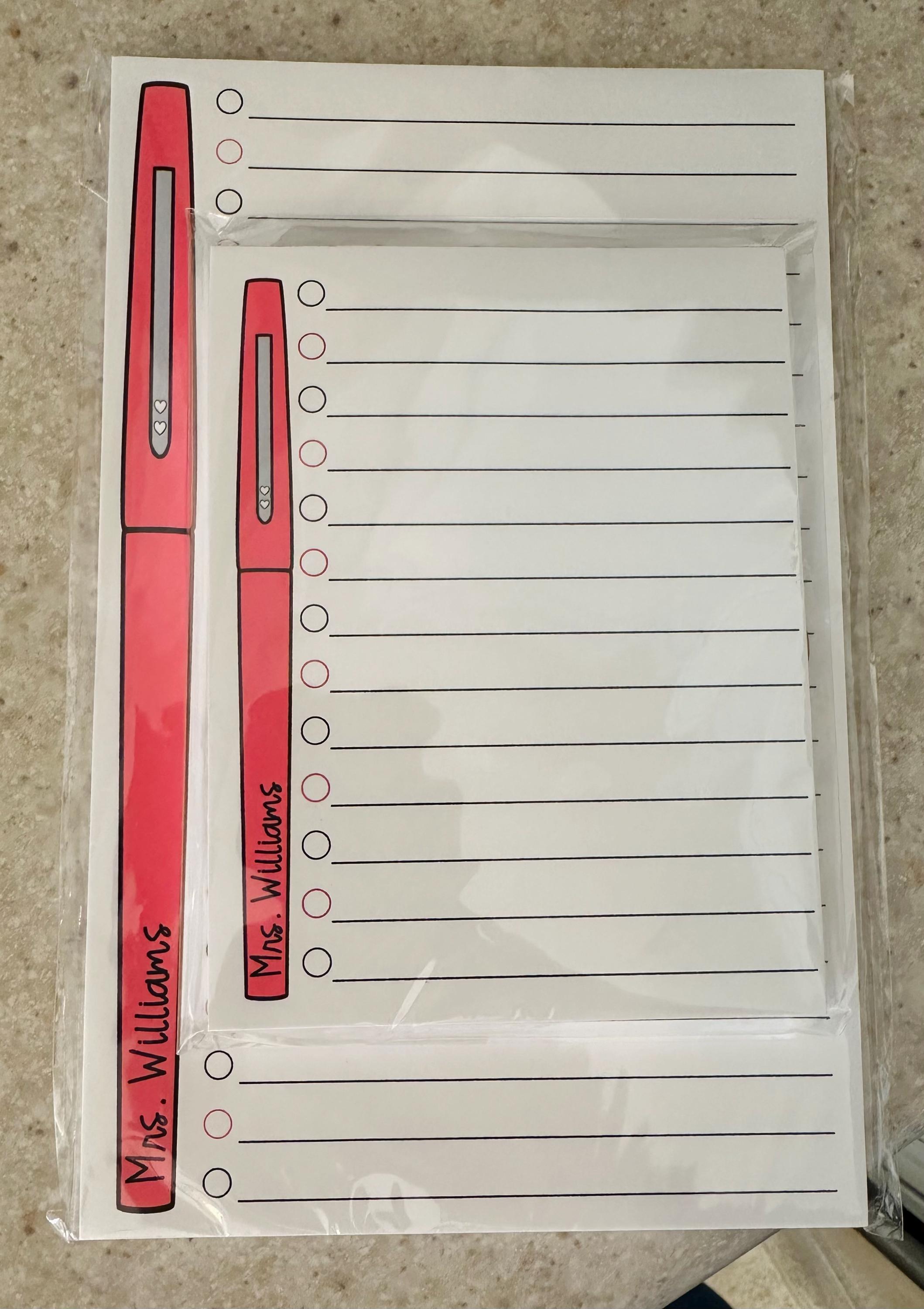 Teacher Notepad, Teacher Appreciation Gift, Cute Teacher Gift, Personalized Teacher Gift, Teacher Christmas Gift, Back to School Gift