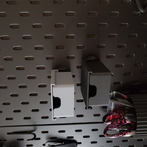 Cable Holder For Ikea Skadis | Various Colours | Peg Board Accessories For Various Items | Storage Container Box Scissors Tools Tidy Holder