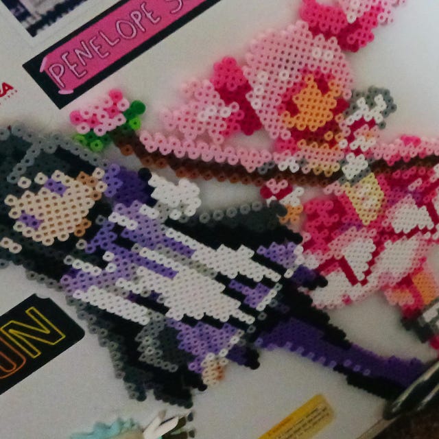 Madoka Kaname // Madoka Magica // Perler Bead Art - Etsy