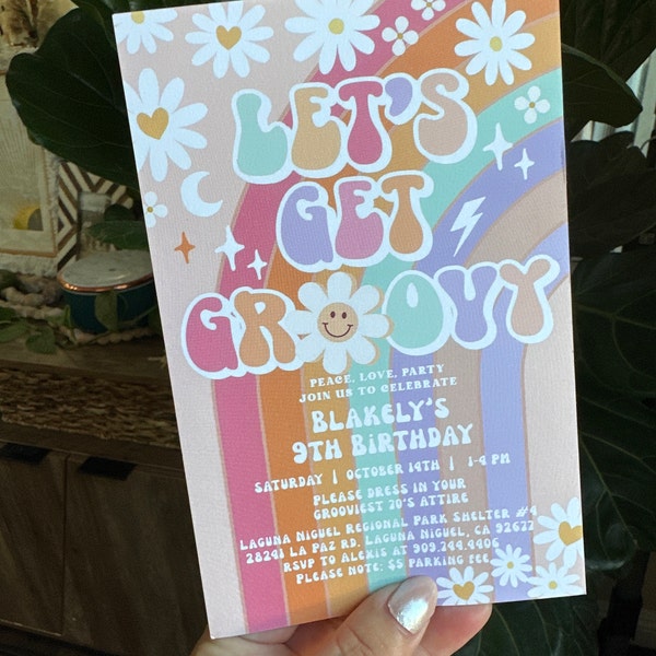 Groovy Birthday Party Decor 70' Daisy Far Out Food Sign Decor Groovy ...