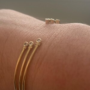 18k Gold Filled Open CZ Cuff Bracelet