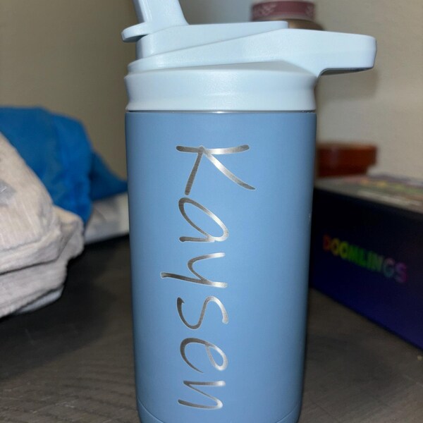Personalized Kids Water Bottle With Straw, Back to School, 12 Oz Stainless Steel Custom Laser ...