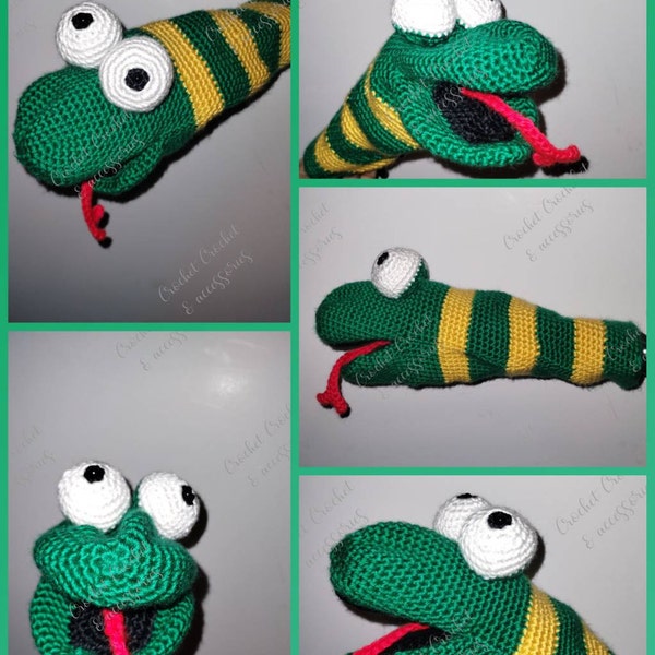 Sock Snake Pattern Snake Sock Puppet Crochet Pattern ***PATTERN ONLY*** - Etsy