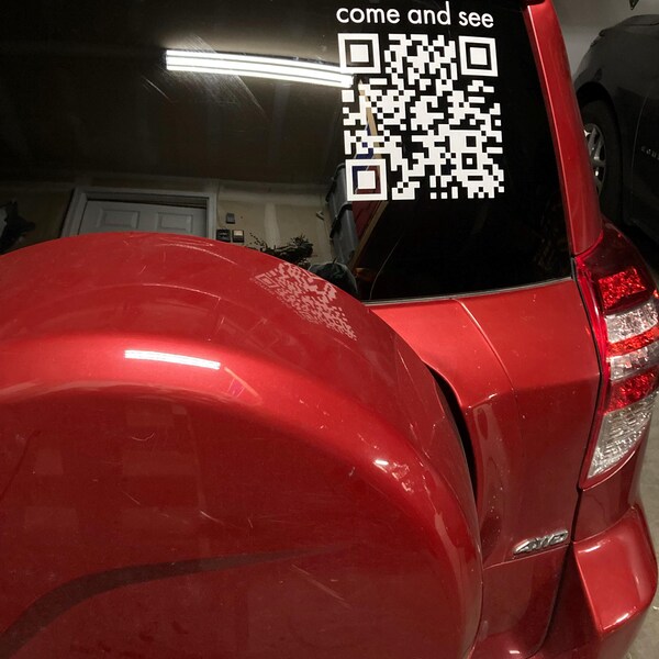 Qr Code Car Windows Custom QR Code Sticker | for Window, Wall, Car | Vinyl Decal for ...