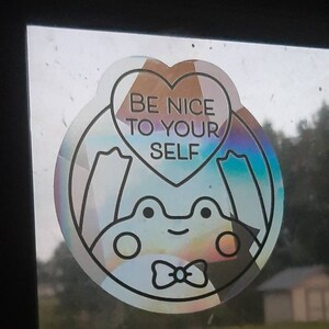 Be Nice to Yourself Frog Suncatcher Rainbow Maker Removable Window ...