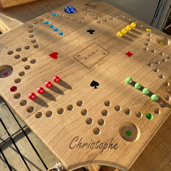 Jeu de tock 4 et 6 joueurs plateau reversible en bois massif fabrication sur commande jeu de 