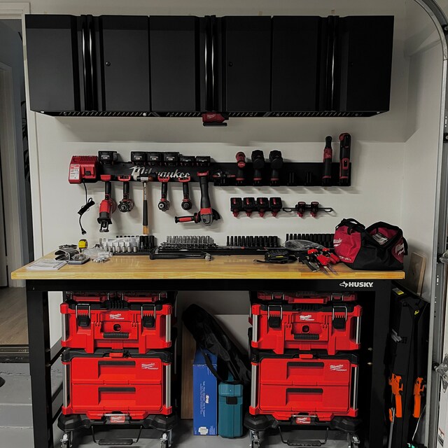 3-in-1 Wall Mount Rack For Milwaukee 18V Battery Packs And 2x M12-18C