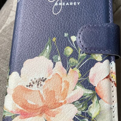 Personalised Initials Custom Wallet Leather Phone Case Fresh Flowers ...