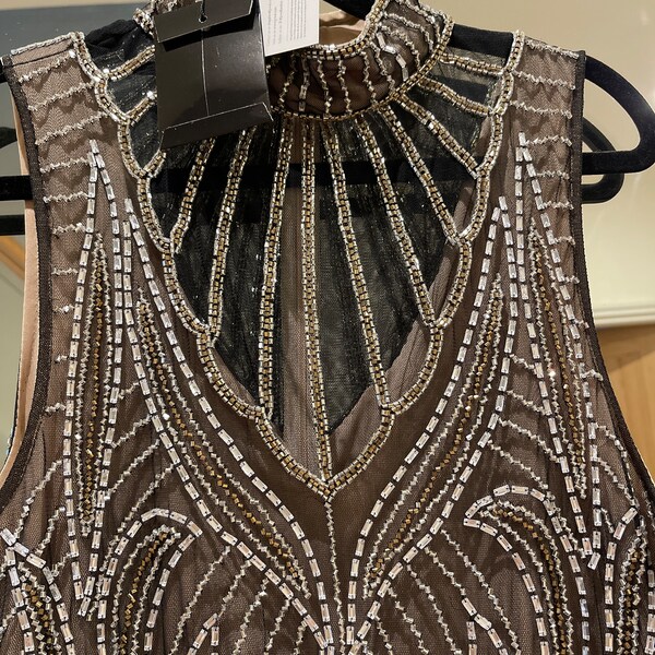 IWIWB 1920s Long Prom Dress With Sequins & Beads – Gatsby Flapper Evening Gown + Accessories Set (Headband, Gloves, Holder) - View #3
