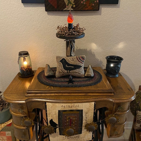 Handmade Primitive Style Hooked Rug Roses in Basket - Etsy