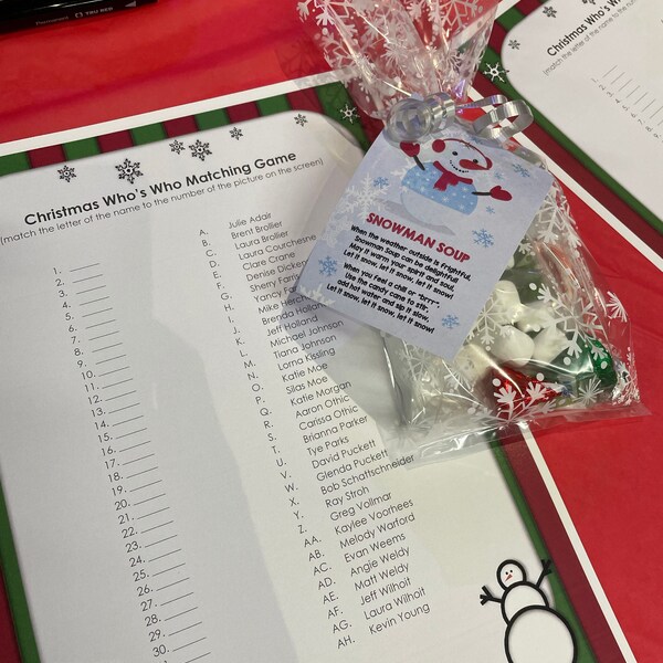 INSTANT DOWNLOAD Snowman Soup Tag, Printable Christmas Activity ...