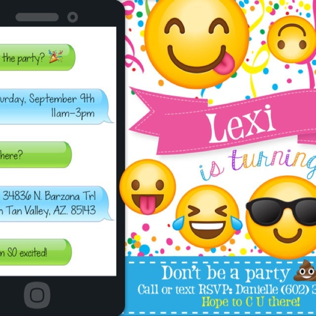 Modello Di Invito Compleanno Emoji | Vettore Gratis - Foto 13