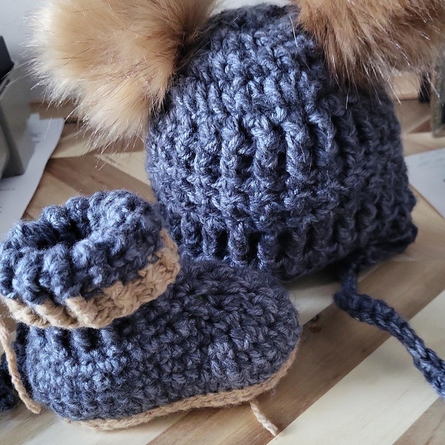 Crochet Pom Pom Hat 0-2 Years Pattern US Terms PDF File Instant