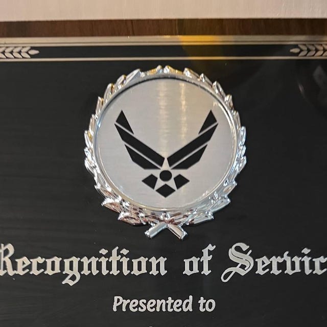 Custom Engraved Plaque - 8x10 Inch Personalized Wood Award For Employee Appreciation, Retirement & More