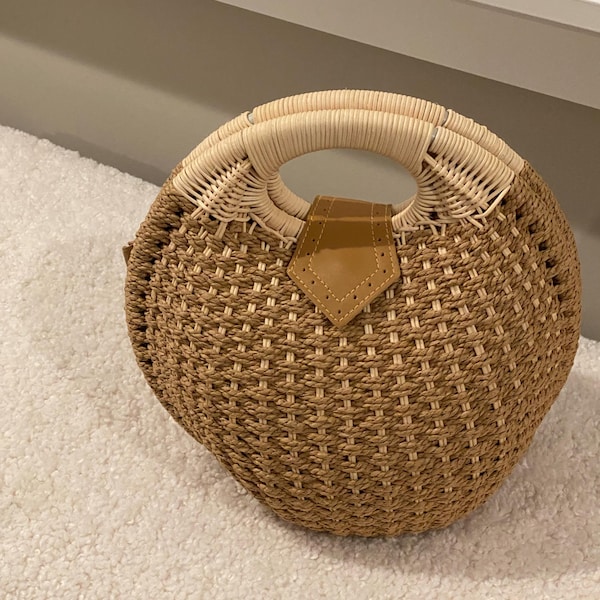 Oriana Natural Straw Shoulder Bag